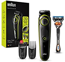 Braun BT3241 Tondeuse électrique Barbe et Cheveux, 39 Réglages De Longueur, Noir/Vert pour Homme