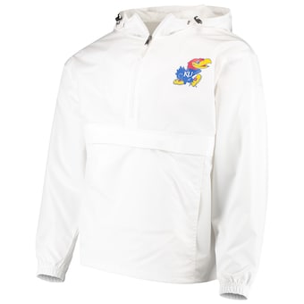 Men's Champion White Kansas Jayhawks Tailgate Packable Half-Zip Jacket