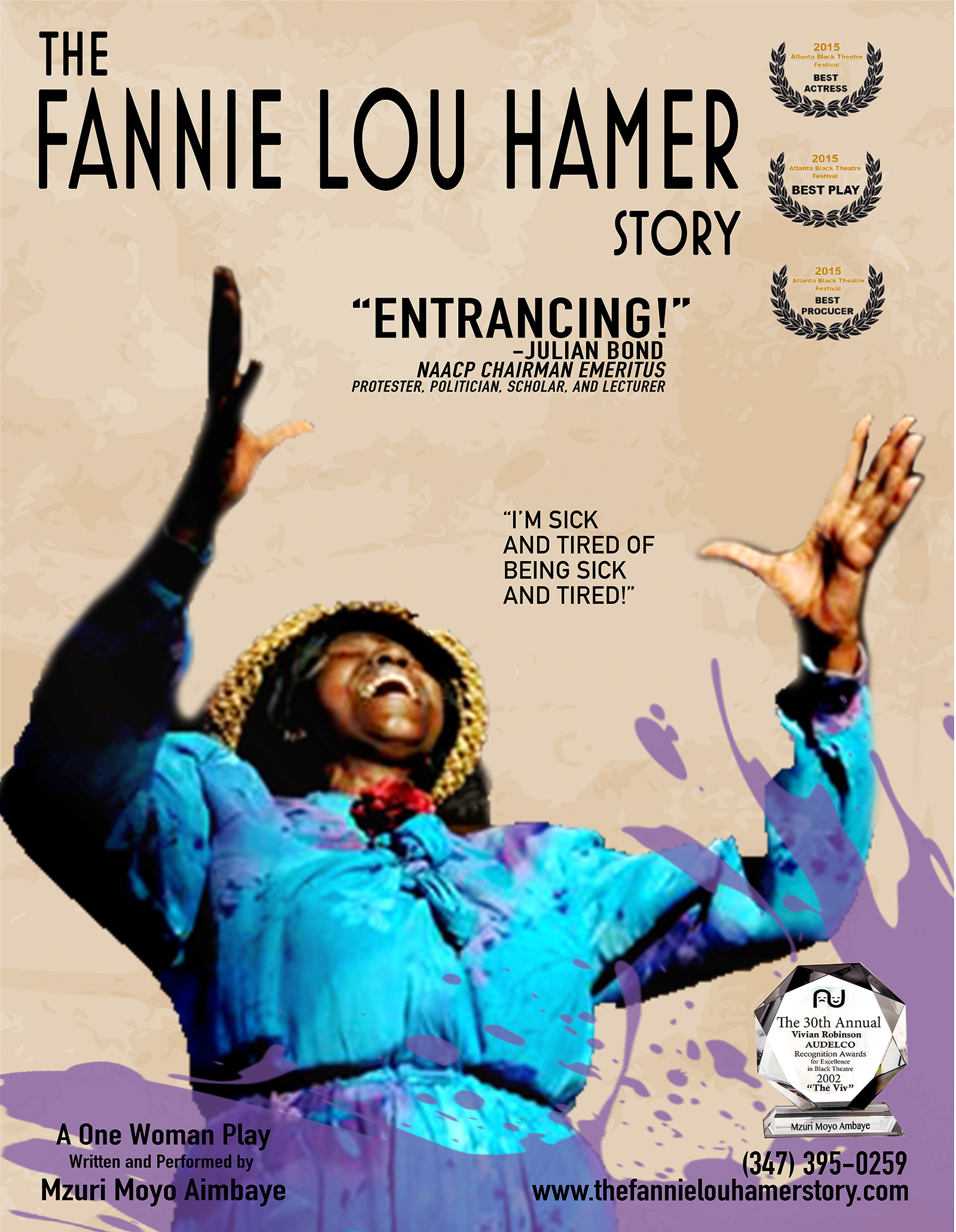 Performance flyer of playwright and actress Mzuri Moyo Aimbaye