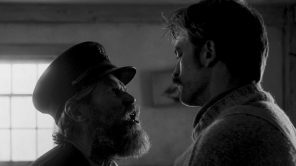 Willem Dafoe and Robert Pattinson in 'The Lighthouse'