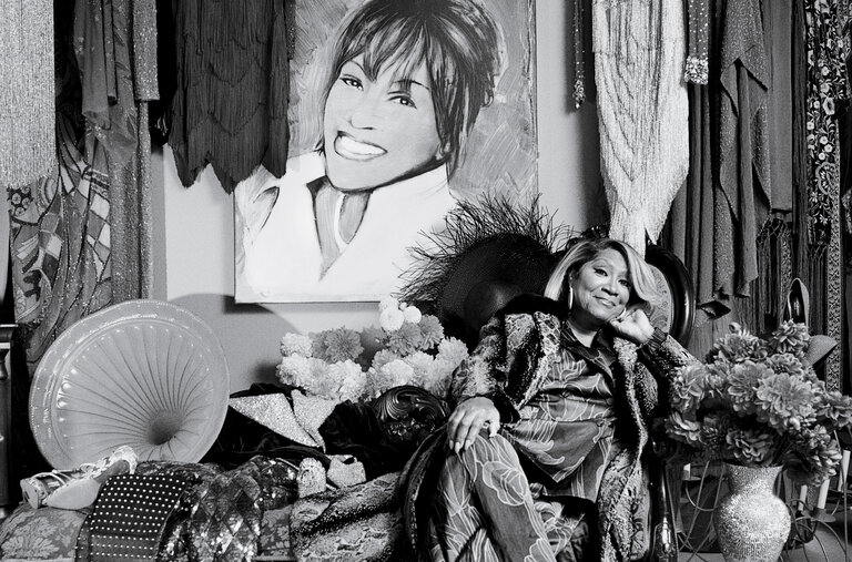 The small storage room in LaBelle’s house was designed and decorated by Eric Seats and is filled with memorabilia and costumes from the singer’s decades- long career. <strong