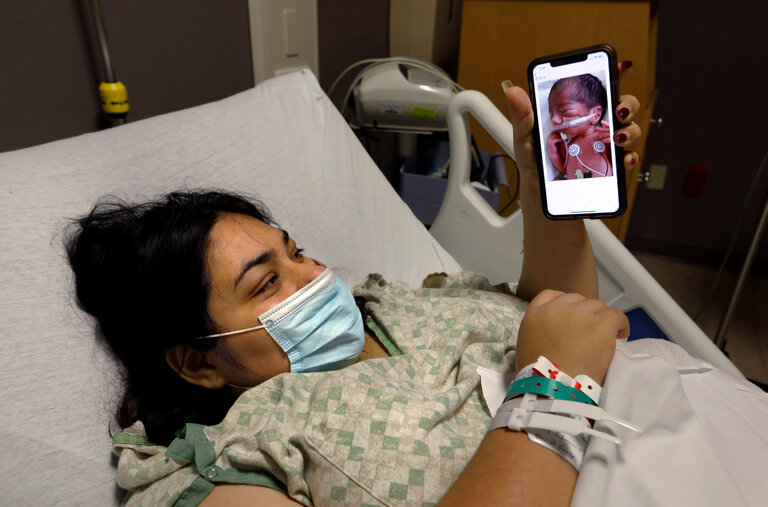 A woman  in McAllen, Tex., who tested positive for Covid-19 while she was pregnant. Studies suggest that pregnant women infected with the coronavirus can pass antibodies to their babies. 