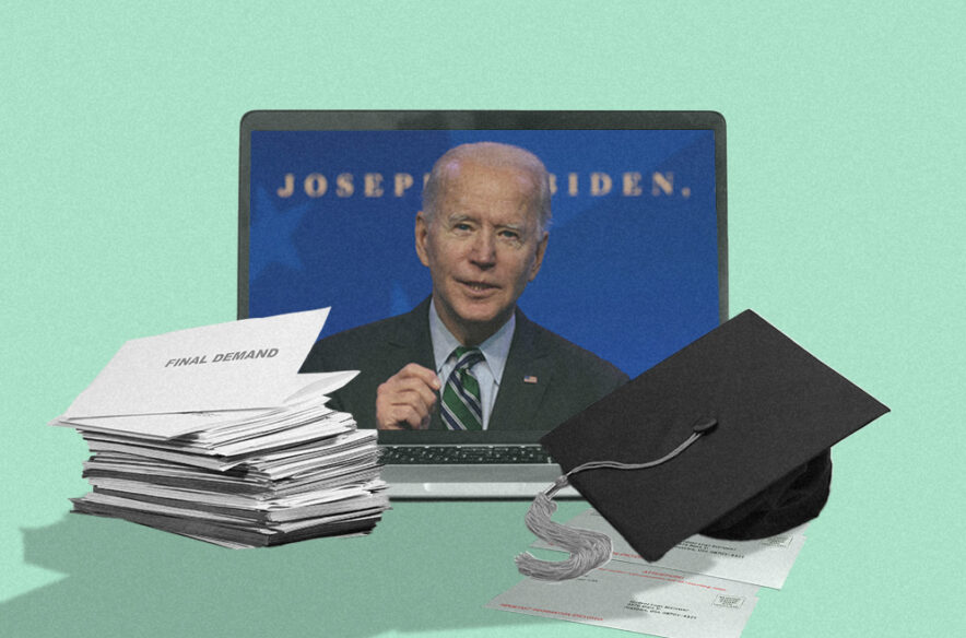 A photo to accompany a story about President Biden's plans for student debt relief