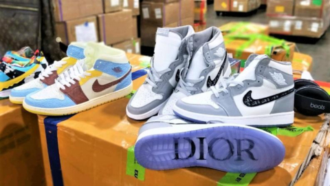 counterfeit Nike x Dior sneakers