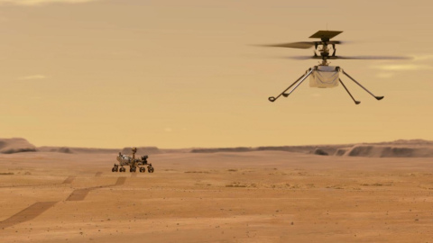 Mini helicopter eVTOL Ingenuity on Mars