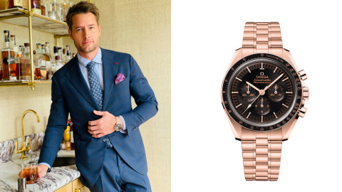 Justin Hartley; Omega Moonwatch in Sedna Gold
