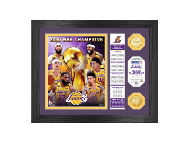 Lakers 2020 NBA Finals Champions Banner Bronze Coin Photo Mint