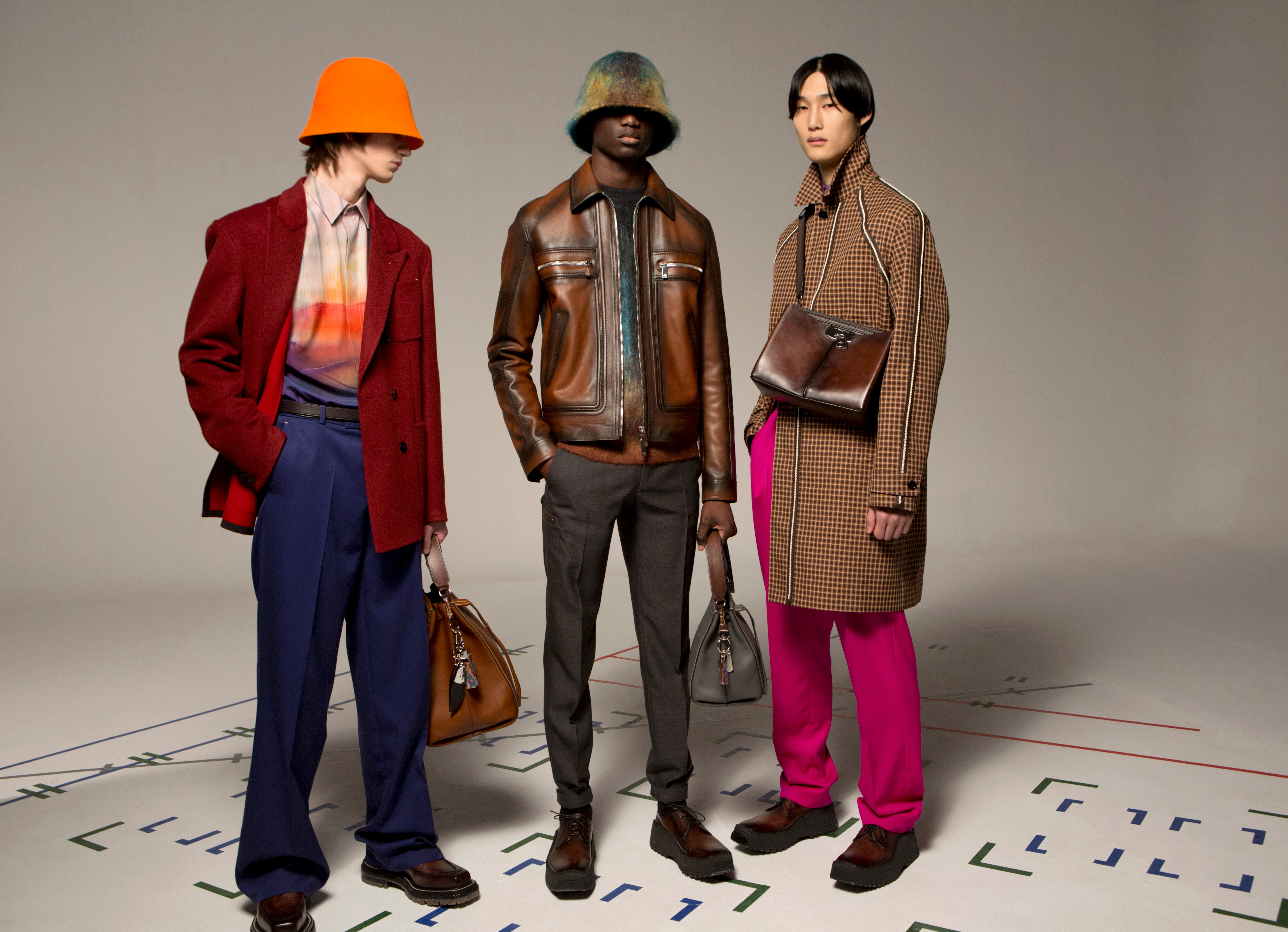 Looks from Berluti's upcoming fall 2021 collection.