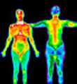 thermograms of woman and man