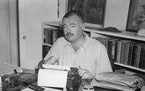 Ken Burns’ documentary “Hemingway,” on the life of author Ernest Hemingway, airs this week on PBS. Above, Hemingway writes on his typewriter at 