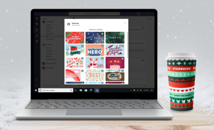 Image for: The Starbucks app in Microsoft Teams—a new way to show appreciation for your colleagues this holiday season and beyond