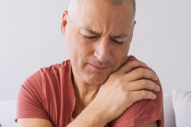 Older adult having shoulder pain