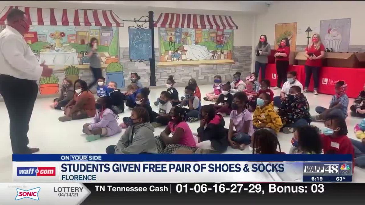 Listerhill Foundation provides each student a pair of free shoes at Harlan Elementary 