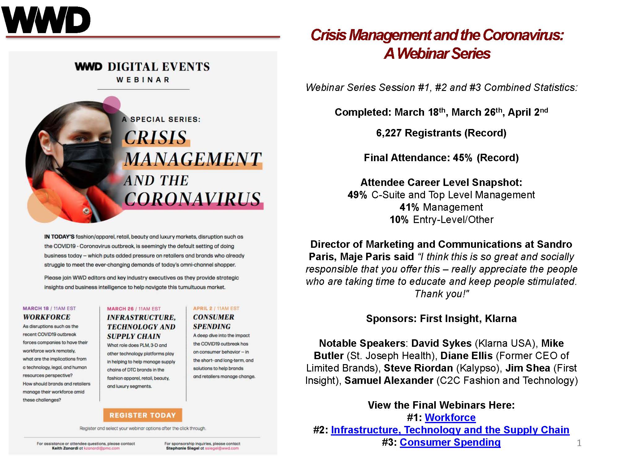 Crisis Management Series Highlights