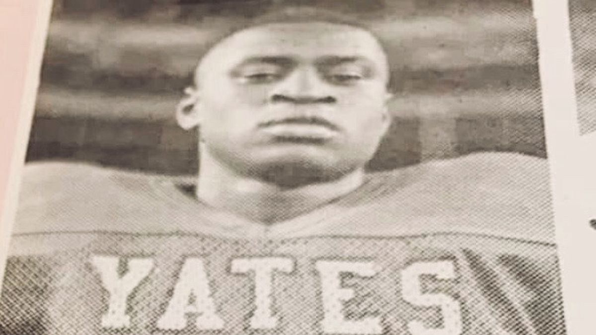 George Floyd, #88, played for Jack Yates High School in the 1992 Texas high school football 5A...