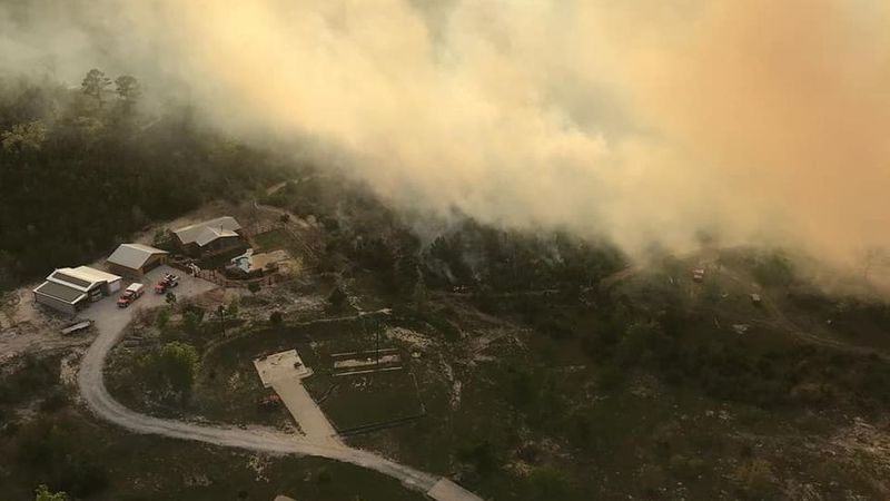 100 acre fire in Bastrop county