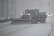 A city of St. Paul snow plow worked near the Minnesota State Capitol.