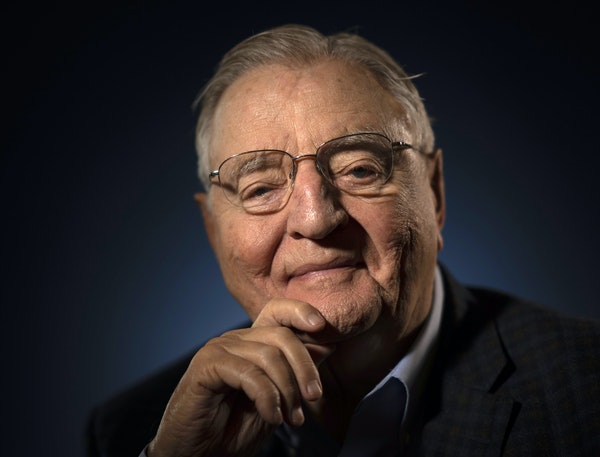 Former Vice President Walter F. Mondale, photographed at his Mill District condo in 2019. 