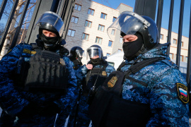 Russian authorities have warned people against taking part in Wednesday's planned demonstrations over Navalny's jailing, which will coincide with Russian President Vladimir Putin's annual state of the nation address [File: Alexander Zemlianichenko/AP Photo]