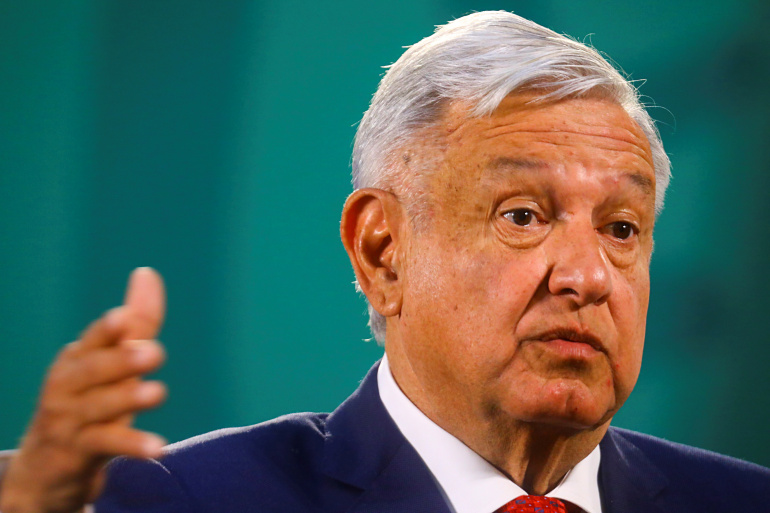 Mexico's President Andres Manuel Lopez Obrador speaking during a news conference in Mexico City, Mexico [File: Edgard Garrido/Reuters]