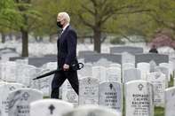 President Biden Visits Section 60 Of Arlington National Cemetery