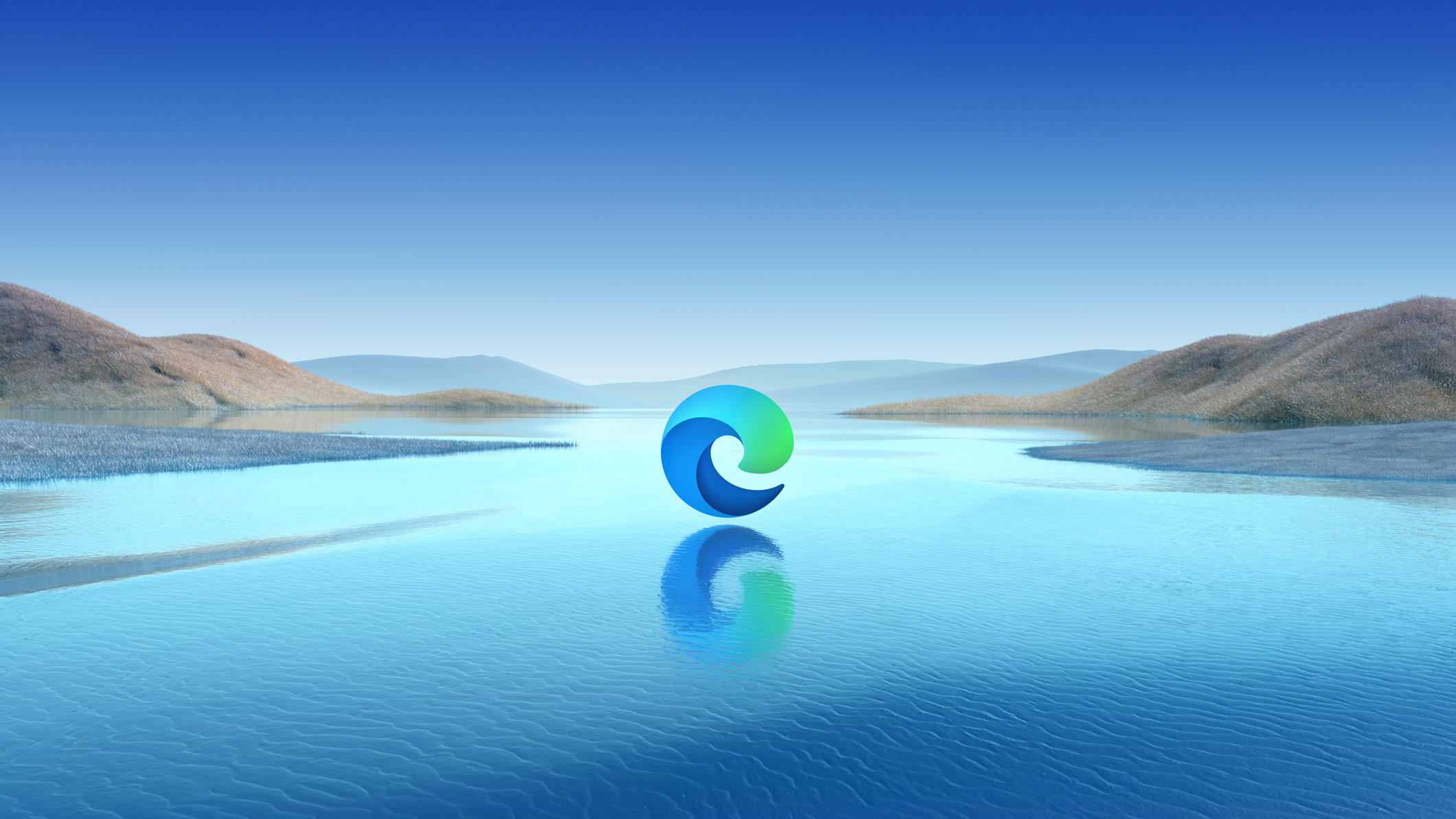 Microsoft Edge icon with landscape background