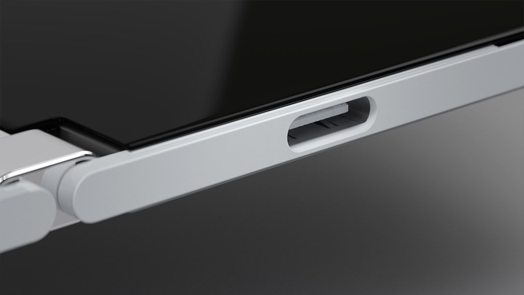 A side profile image of Surface Duo showing the USB-C® connection