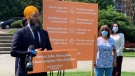 NDP Leader Jagmeet Singh in Windsor, Ont., on Wednesday, July 14, 2021. (Bob Bellacicco / CTV Windsor)