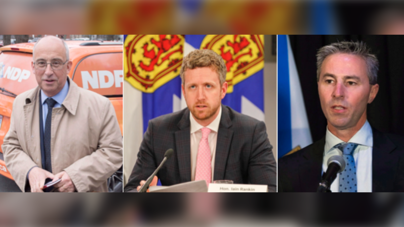 N.S. NDP leader Gary Burrill, N.S. Liberal leader Iain Rankin and N.S. PC leader Tim Houston.
