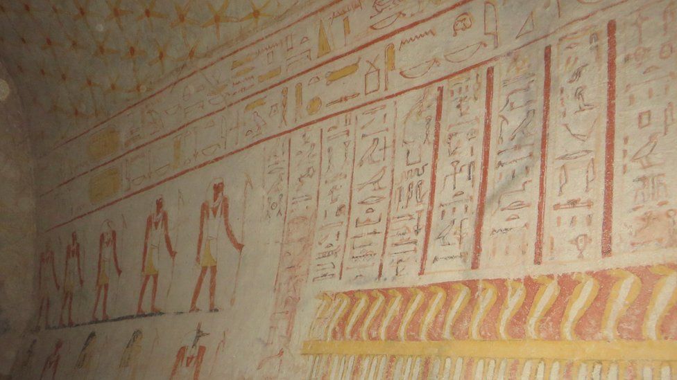 Paintings inside the pyramids
