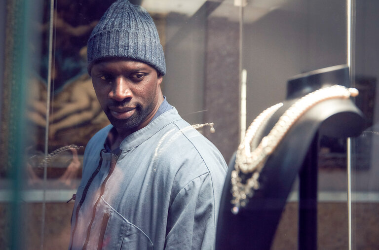Omar Sy in a scene from the French heist series “Lupin.”
