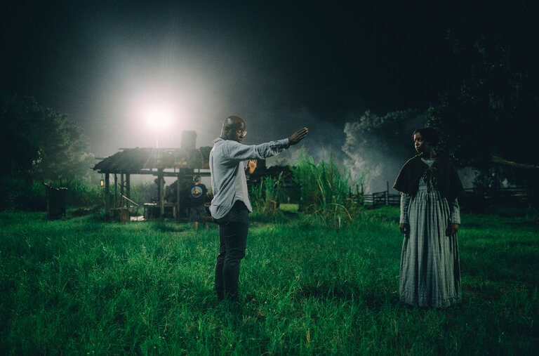 Barry Jenkins and Thuso Mbedu on the set of “The Underground Railroad,” which took an emotional toll on the cast and crew. “This show has broken me, if not once a week, every other week,” Jenkins said.