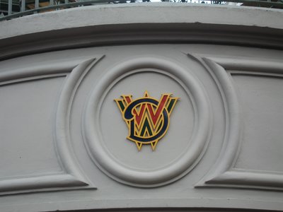 Walt Disney World logo on the Main Street USA Train Station.