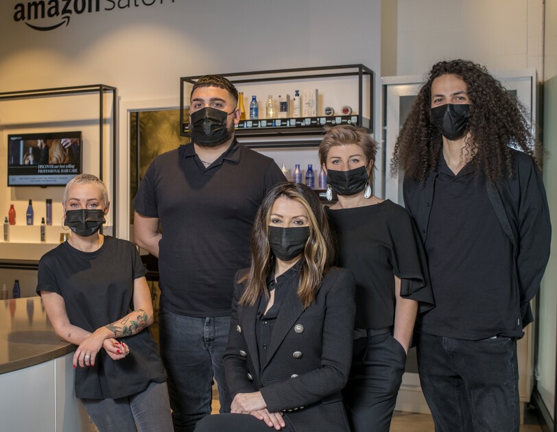 Amazon Salon stylists with masks 