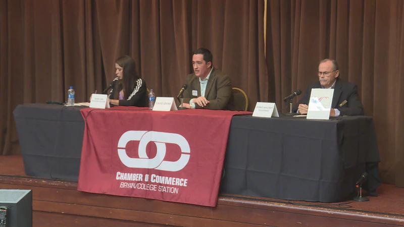The candidates in the race in Place 6 for a seat on the College Station City Council debated...