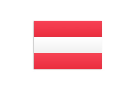 Flat flag of Austria on a white background