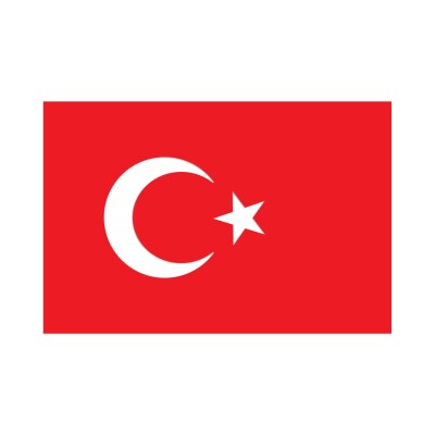 Turkish flag on white background
