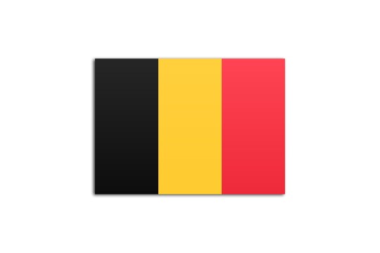 Flat flag of Belgium, on a white background