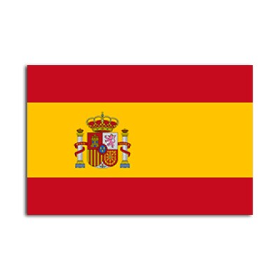 Flat flag of Spain on a white background