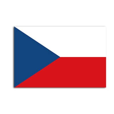 Flat flag of Czech Republic  on a white background