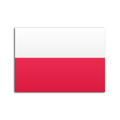 Flat flag of Poland on white background