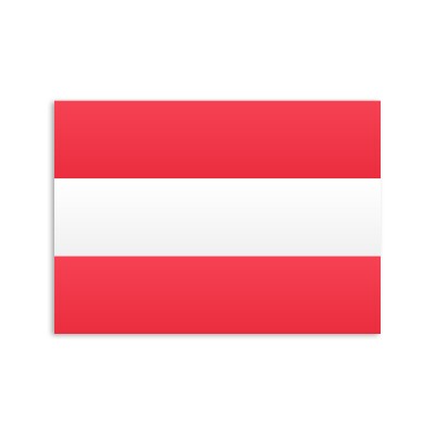 Flat flag of Austria on a white background