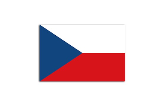 Flat flag of Czech Republic  on a white background