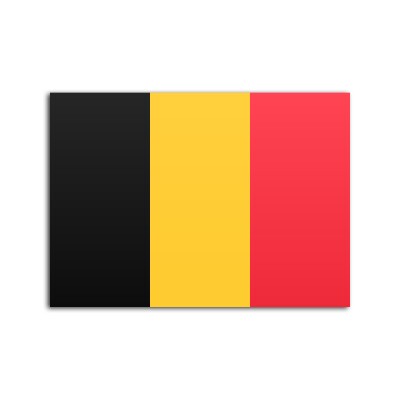 Flat flag of Belgium, on a white background