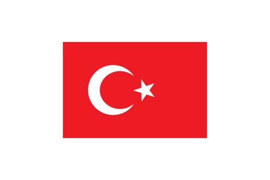 Turkish flag on white background