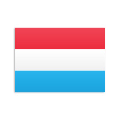 Flat Luxembourg flag on a white background