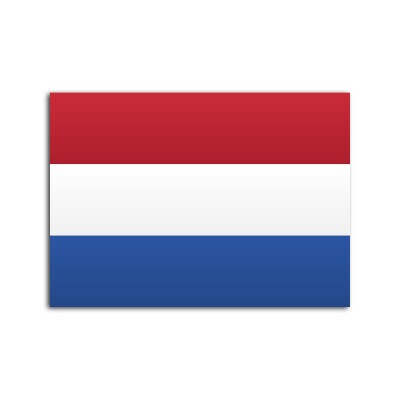 Flat flag of Netherlands on white background