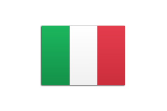 Flat flag of Italy on a white background