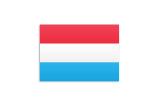 Flat Luxembourg flag on a white background