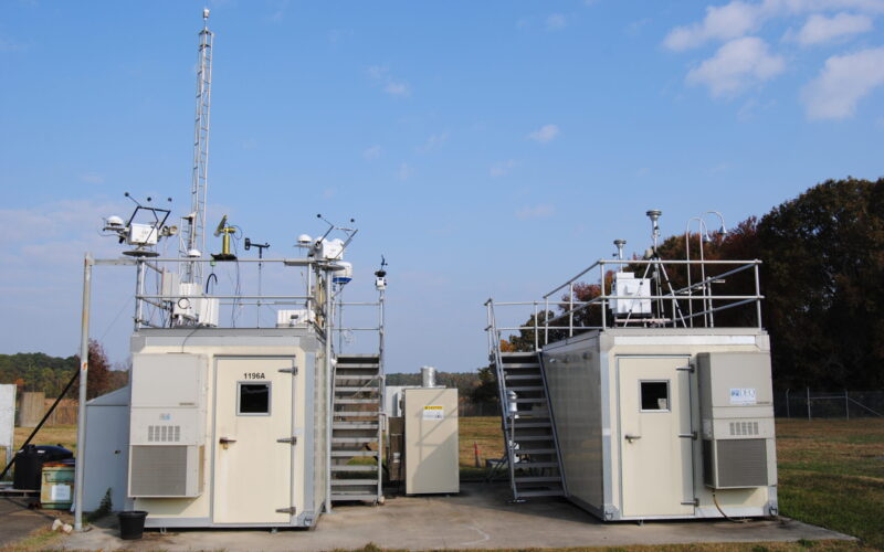 CAPABLE/CRAVE Full Site Photo from left to right site enclosures: 1196A NASA LaRC, MPLnet, Virginia DEQ